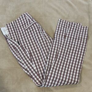a new day Brown and White Checkered Straight Leg Pants